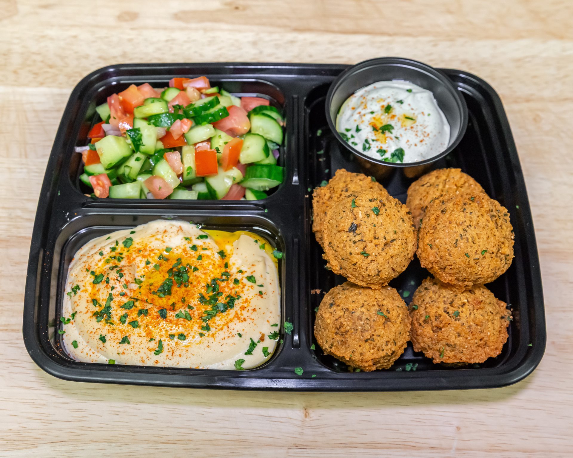 Falafel at the take-out window