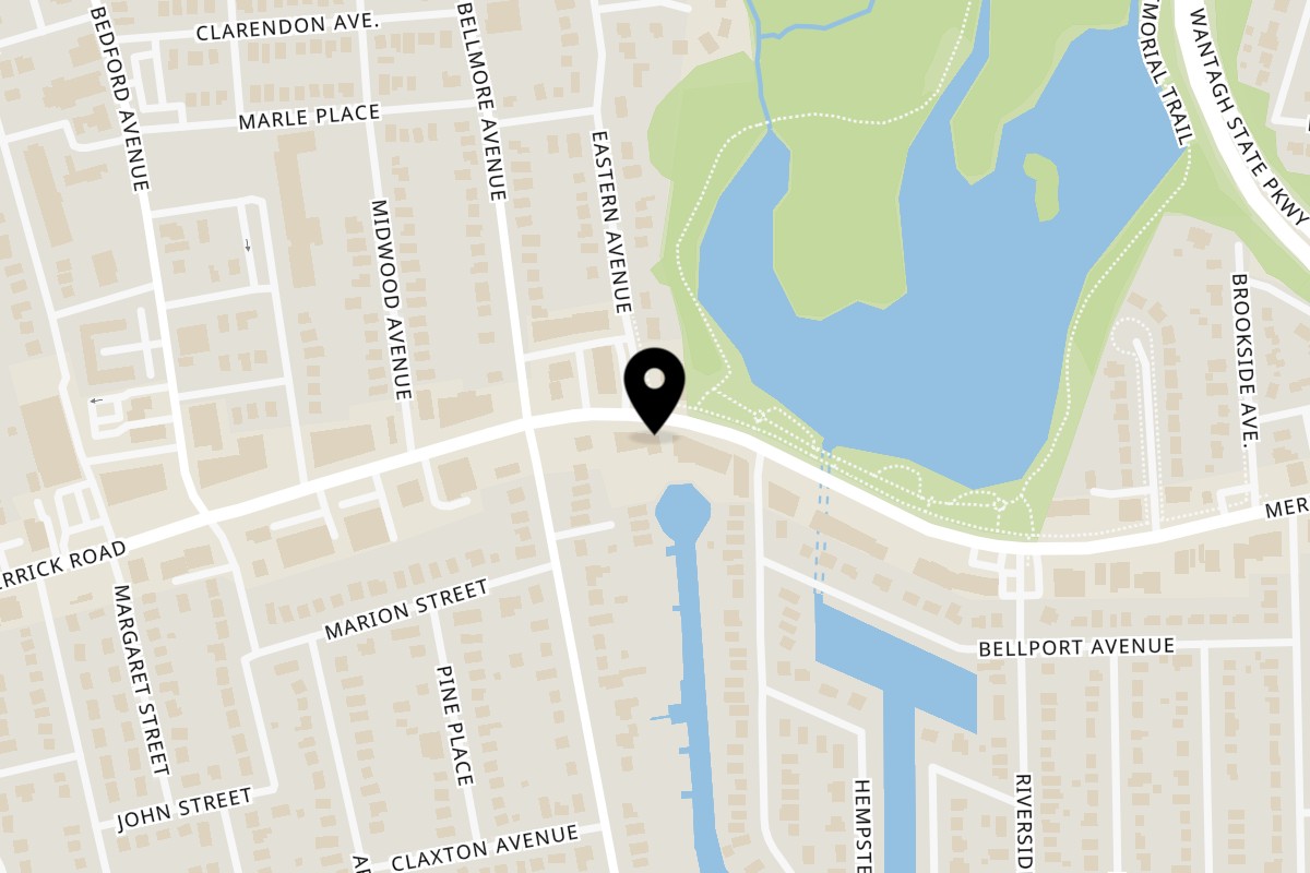 Map showing the location of Tavlin Market on 2828 Merrick Rd in Bellmore