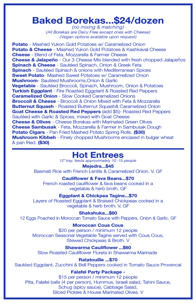 Tavlin Catering Menu - Bellmore New York