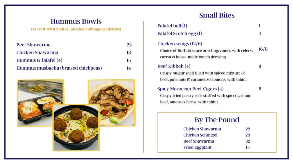 Takeout and Delivery Menus - Tavlin Market, call 516-2219008 to order.